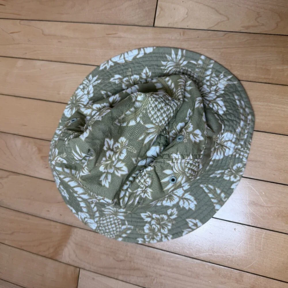 Dorfman Pacific Headware Sage Green hawaiian floral Bucket hat Size Medium